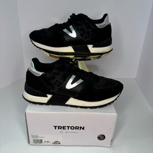 Tretorn Loyola 2 Sneakers – Black Suede & Fabric – Women’s Size 6 – With Box